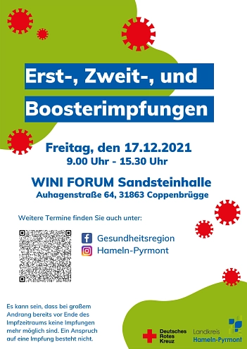 Erst-, Zweit- und Boosterimpfungen am 17.12.2021 © Gemeinde Coppenbrügge